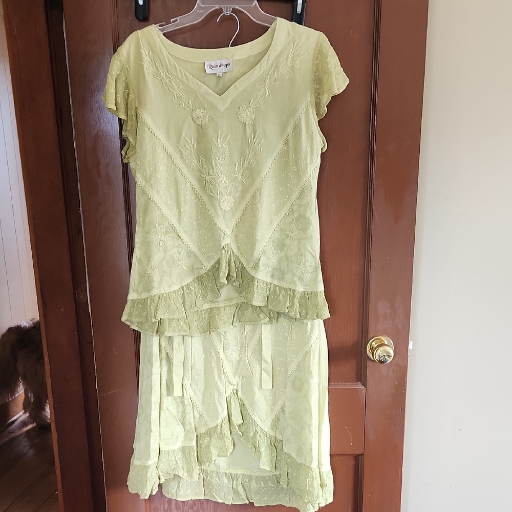 Elegant Light Green Embroidered Dress